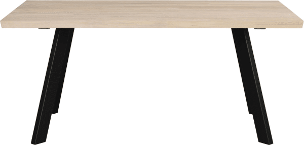 Spisebord Rowico Fred 170Ã95 cm hvidkalket FSC-certificeret egetræ med sort pulverlakeret metalstel